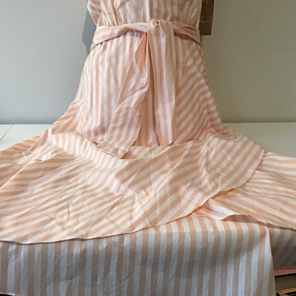 Cremieux Dress 6 Maxi NWT $149 Peach White Stripe - Picture 11 of 16